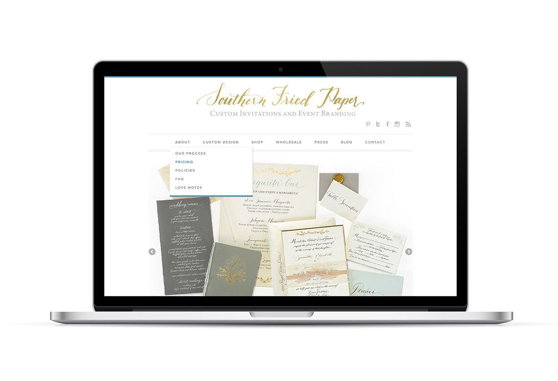 Southern Fried Paper Website On Laptop Screen