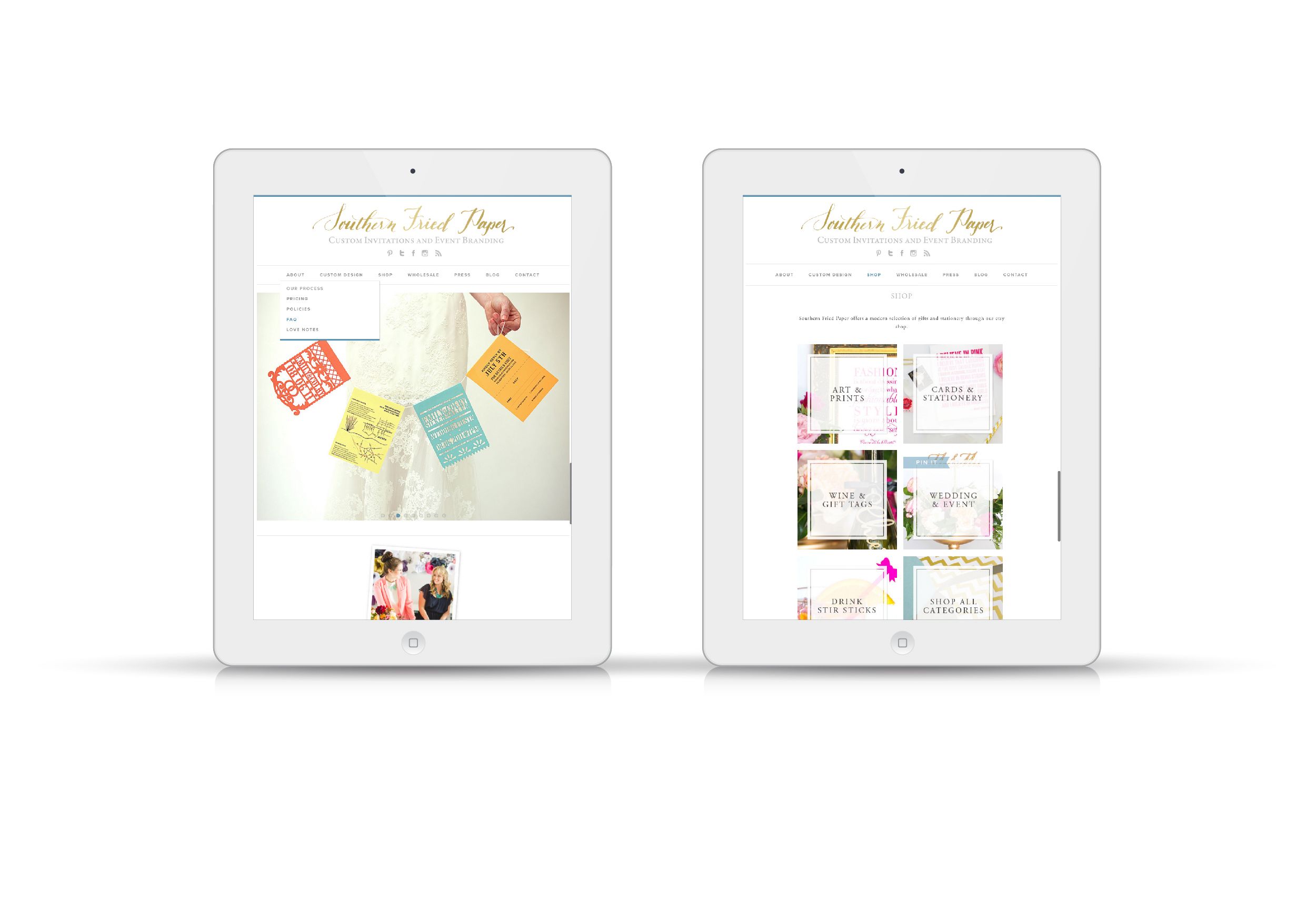 Southern Fried Paper Website On Tablet Screen