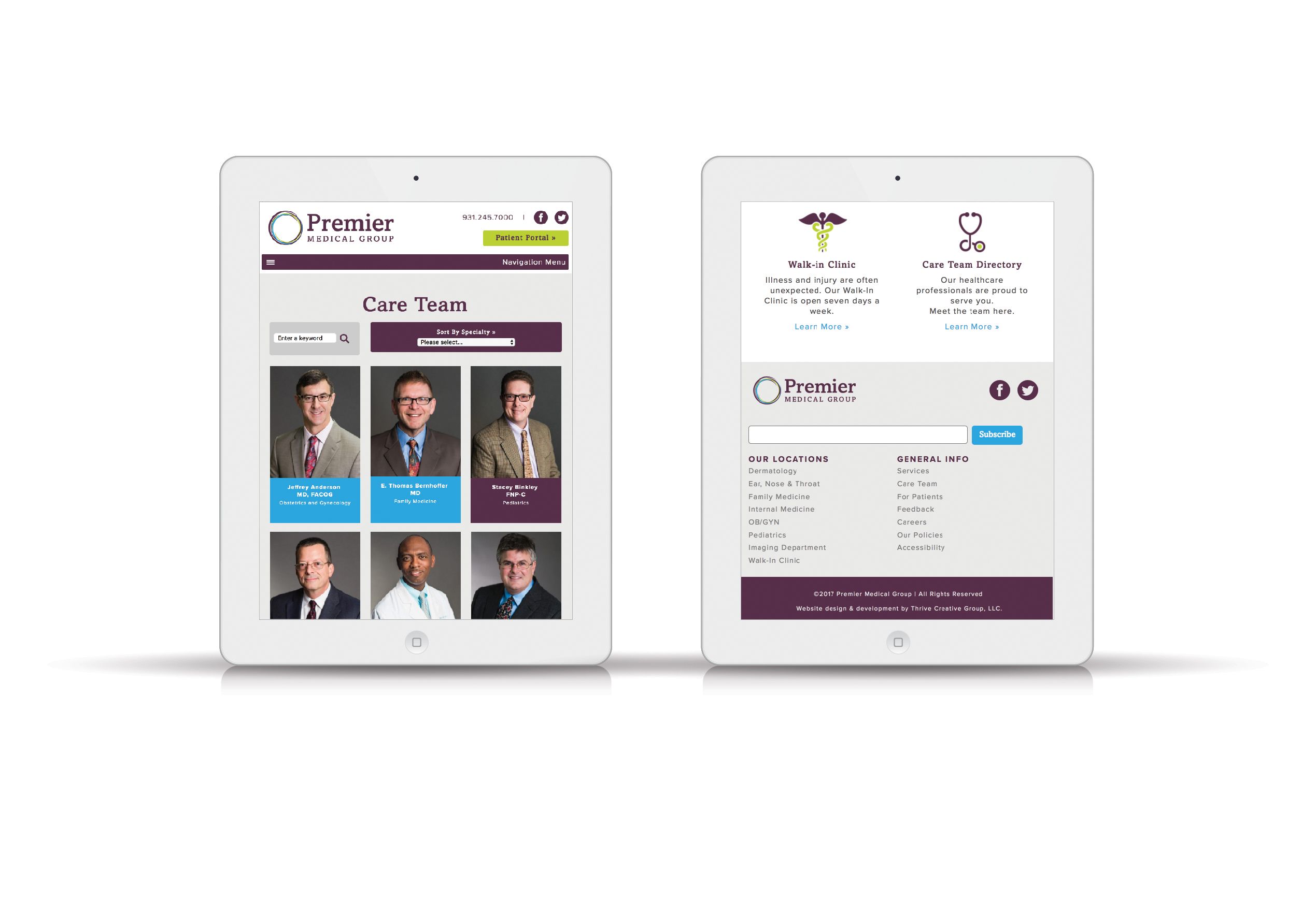 Medical Group Website Design Tn Tablet View