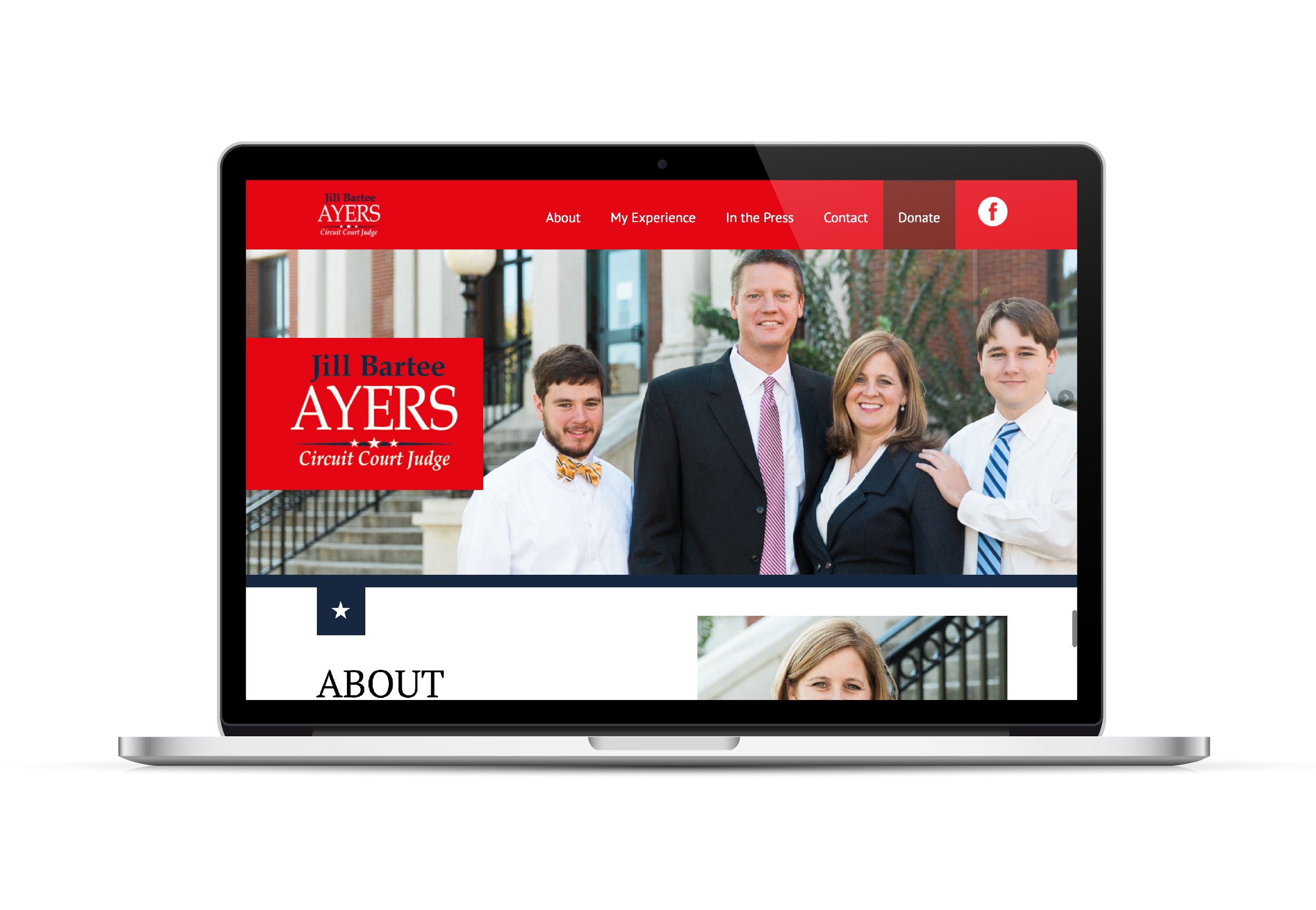 Jill Ayers Website on Laptop Screen