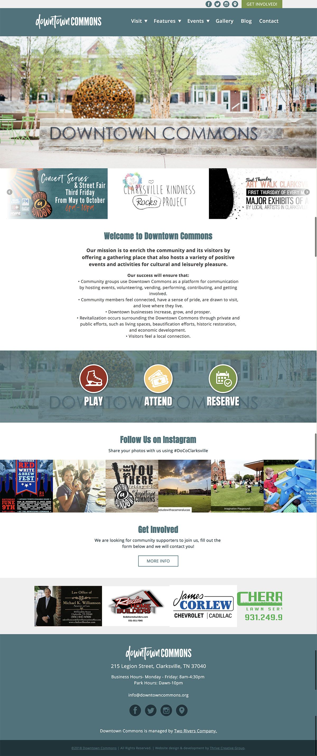 Downtown Commons Tn GreenSpace Park Web Design Development