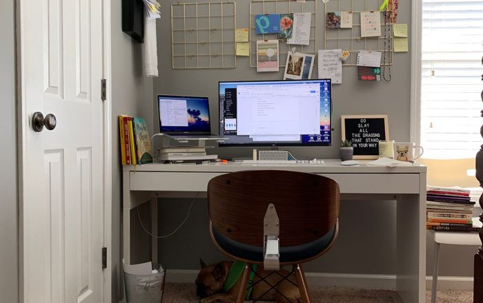 Work From Home Desk Setup of Graphic Designer